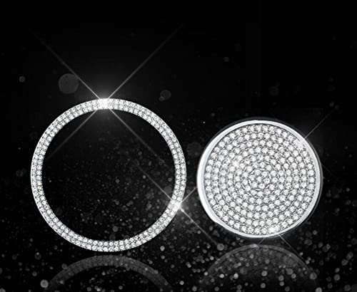 NIUHURU Compatible with Land Rover Range Rover Jaguar Bling Accessories Shift Belt Knob Cover Interior Decorate Diamonds Decals (Silver)