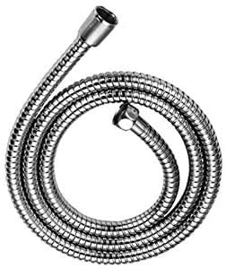 1,5 m Edelstahl & Messing Brauseschlauch Flexible Badezimmerwasserleitung 1/2, Chrom Cover