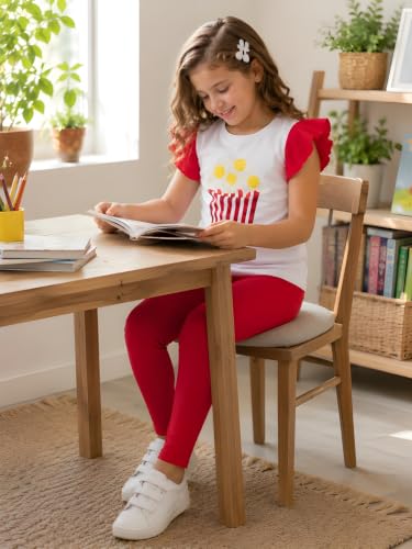 Image of Pilolo Kids Soft Cotton Lycra Solid Ankle Pocket Leggings for Girls