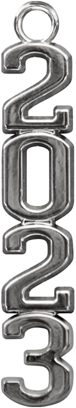 Endea Graduation Tassel Date Charm Silver Stacked Year