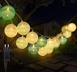Kugel Lichterkette, DeepDream Cotton Ball Lichterkette 4.5m 20 LED Baumwollkugeln Lichterkette Bälle Lichterkette für Zuhause, Kinderzimmer, Balkon, Hochzeit, Weihnachts Dekoration (Blau, EU Stecker)
