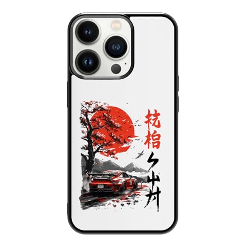 qizjio Japanese Car Anime-Inspired Phone Case – Cool Racing Illustration, Shockproof Protective Cover for iPhone 16 Pro