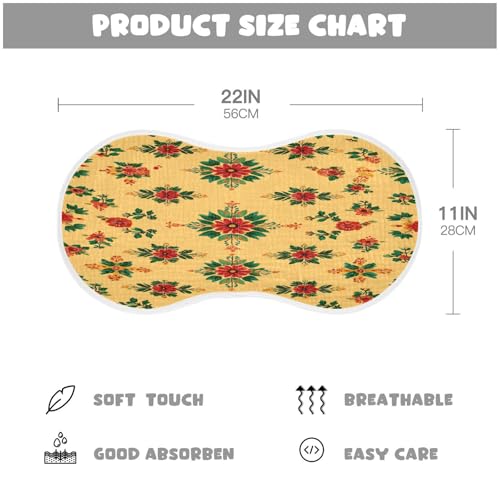 Kigai Yellow Red Flowers Baby Burp Cloths Extra Soft and Absorbent Burping Rags Cotton Burping Clothes Baby Washcloths for Newborn Boys Girls - 2 Pack4