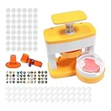 Pin Maker - Kit profesional de fabricación de alfileres 24x20.6x7.2 cm | Fabricante de insignias de mango ergonómico, cortador de círculo y 48 insignias en blanco, para eventos artesanales para, la m