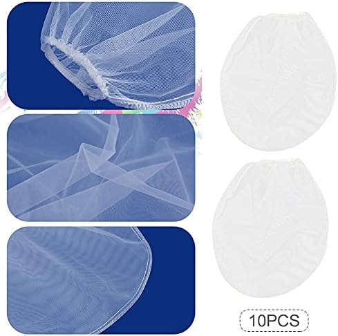 QOTSTEOS Pack of 10 Paint Strainer White Fine Mesh Disposable Bag Filters with Elastic Top Opening, Paint Filter Pocket For Paint Gardening(size:5 gallon)