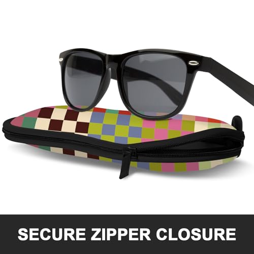 Image of Sunglasses Soft Case, Ultra Light Portable Neoprene Zipper Glasses Case for Men Women