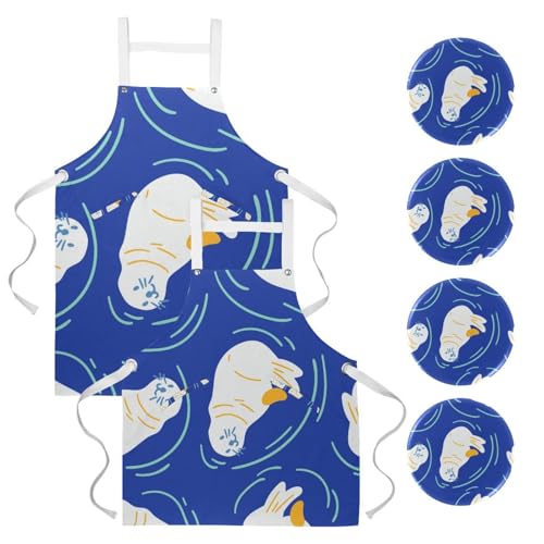 Tablier de cuisine imperméable et ajustable pour le nettoyage