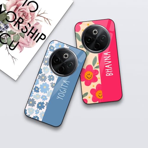 Image of COLORflow Back Cover Compatible with Vivo T4 5G / Y300 Pro 5G / iQOO Z10 5G | Floral Names Color Customized | Shockproof TPU Bumper with Camera Protection Back Cover
