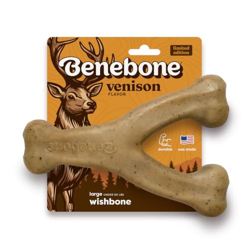 Image of Benebone Wishbone Dog Chew Toy for Aggressive Chewers, Venison, Large