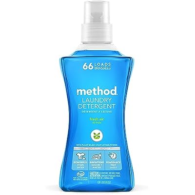 Method Liquid Laundry Detergent, Fresh Air, 66 Loads Per Bottle, Stain Remover, 53.5 Fl Oz (Pack of 1)