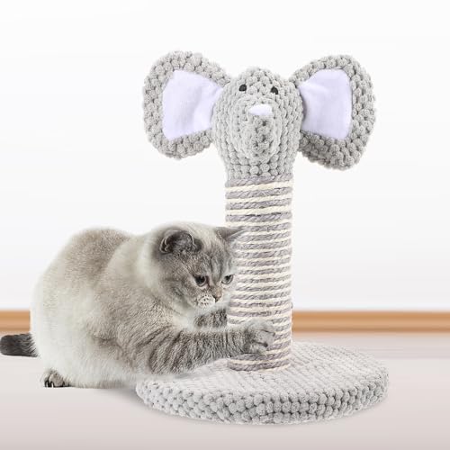 Rascador para gatos forma elefante tamaño pequeño gris miniatura 5