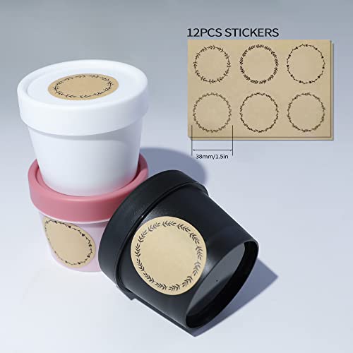 Longway 3.4Oz/100Ml Empty Leakproof Cosmetic Pot Jars，Wide-Mouth Plastic Mask Container With Dome Lids For Beauty Products, Diy Slime Making Or Travel Storage Makeup, 100% Bpa Free（Black） #TOP4