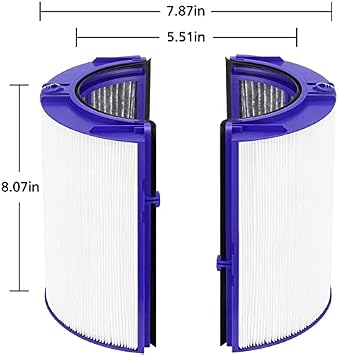 Replacement Hepa Filter Compatible with Dyson PH01 PH02 HP06 TP06 HP07 TP07 HP09 TP09 Air Purifier,True HEPA+Carbon Filter Set 2 in 1 for Dyson Pure Cool Hot Air Purifier, Compare to Part 970341-011