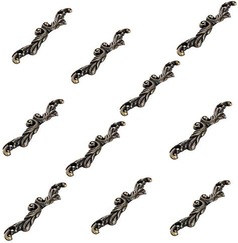 Sourcing Map 20Pcs Mini Decorative Handles, 2.4" Vintage Mini Pulls Metal Jewelry Drawer Box Zinc Alloy Cabinet Screw Mounted Pull Handles For Furniture Dresser Sliding Door Black