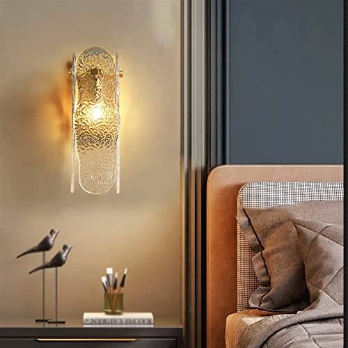 Elegante lámpara de pared interior MESKEL con sofisticado cristal efecto agua 3