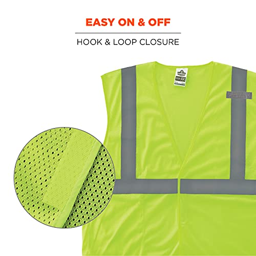 Ergodyne - 21023 Glowear 8210Hl Ansi Economy High Visibility Lime Reflective Safety Vest, Hook & Loop Closure, Small/Medium #TOP5