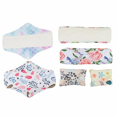 Image of 12 Pieces Cloth Menstrual Pads,Reusable Sanitary Pads,Size 10 inch Regular,Unscented