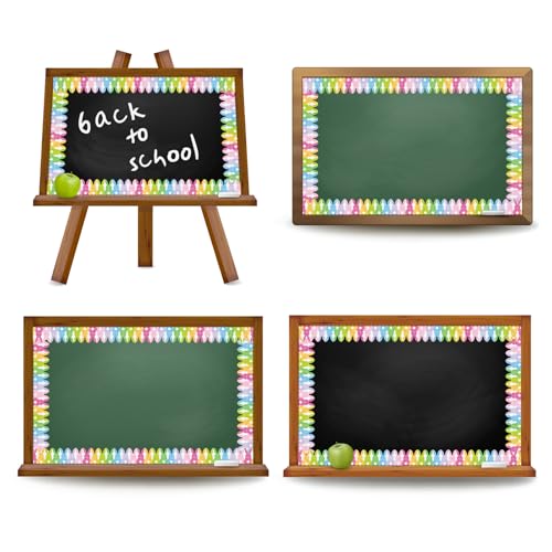 Image of Whaline 65.6ft Easter Bulletin Board Border Glitter Colorful Bunny Rabbit Shaped Die-Cut Border Trim for Spring Classroom Home Office Wall Chalkboard Decoration