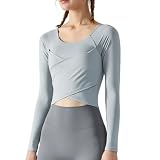 [Karsaer] ヨガウェア トップス 長袖 tシャツ レディース カップ付き スポーツウェア 体形カバー 揺れない 丸首 スポーツ フィットネス トレーニング ヨガ ジム ストレッチ 吸汗速乾 A0085