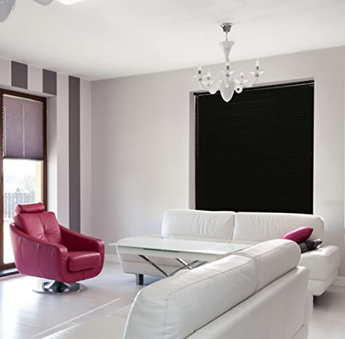 Persiana para Janela com Lâminas Horizontais de PVC 25mm, L 1,60 m x A 1,30 m, Preta