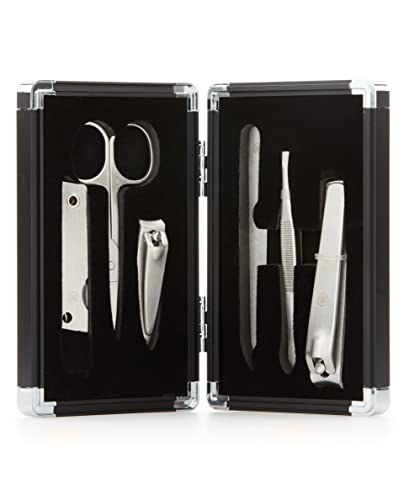 Perry Ellis Portfolio Men's 6 Pc Manicure Set, Blk, One Size
