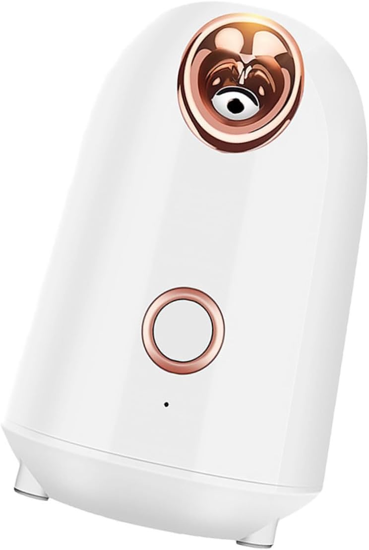 Face Steamer Humidifier for Skin Care with Hot Mist Nano Pore Opening Facial Steamer for Hydration and Wrinkle Reduction Portable US Plug Ivory White