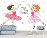 Papel pintado bailarina de dibujos animados 250 x 175 cm Art fondo fotográfico salón dormitorio oficina pasillo decoración de pared moderna