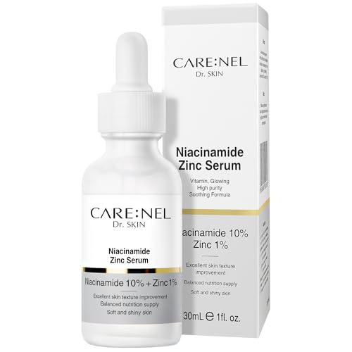 CARE:NEL Korean Skin Care Serum Vitamin B, C Serum for Face - Niacinamide 10% Zinc 1% - K Beauty Hydrating Facial Serum - 1fl.oz.(30ml)