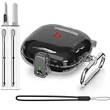 Picture of [Safety Lock] for Beats Fit Pro Case Cover,3 in 1 Cleaner Kit for Beats Fit Pro 2021,Accessories with Anti-Lost Keychain/Silicone Wrist Strap(Clear Black)