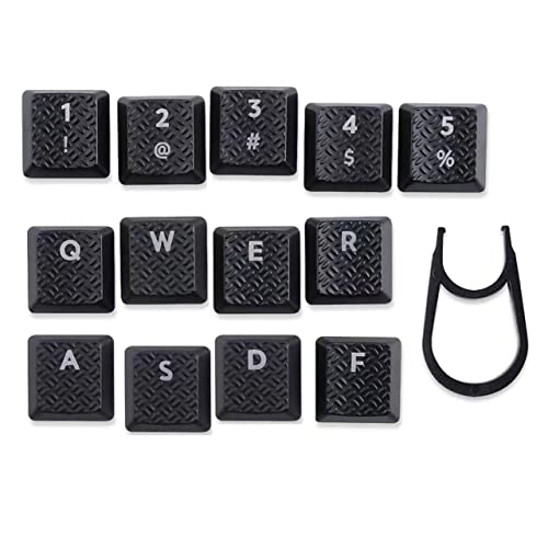 Clavier mécanique ultra-fin RVB rétroéclairé antidérapant pour Logitech G915TKL G913 G915 G815 G813 Texture Game 13 touches (Noir) Cover