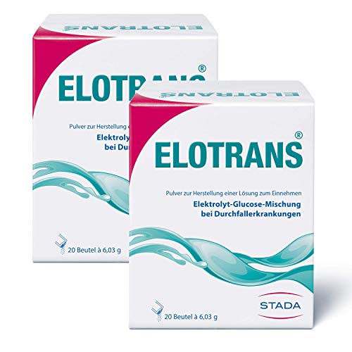 Elotrans L?sung - 2 x Trinkpulver zur Elektrolyt- und Fl?ssigkeitszufuhr bei Salz- und Wasserverlusten des K?rpers verursacht durch Durchfallerkrankungen - 2 x 20 Beutel