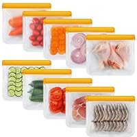 10 Pack Reusable Silicone Food Storage Bags, Leakproof Dishwasher Safe Reusable - View #12
