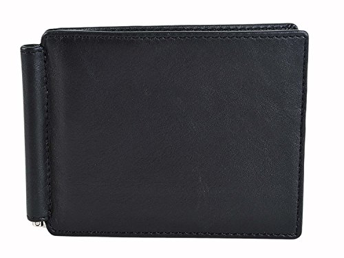 Visconti BD18 Mens Money Clip Bi-fold Leather Wallet (Black/Orange)2