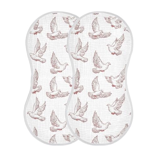 vvfelixl Baby Burp Cloths Dove of Peace Baby Newborn Cotton Burping Cloths Set Babys Washcloths 4 Pack 7