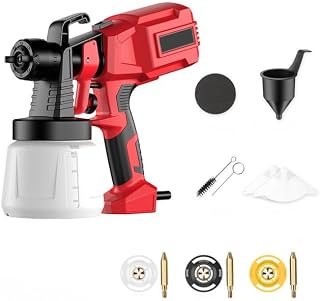 Paint Sprayer, 1000W HVLP Spray Gun with 1000ML Container, 4 Nozzles and 3 Patterns, Easy to Clean, for Furniture, Cabinets, Fence, Walls, Door, Garden Chairs etc