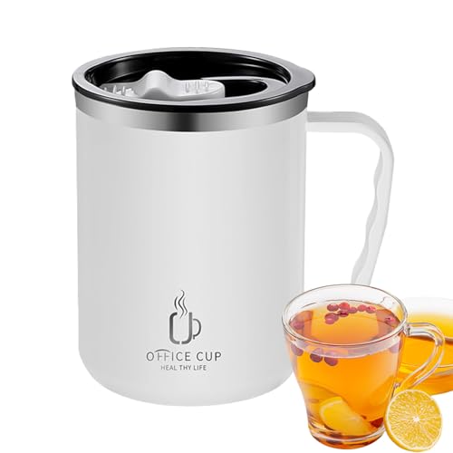 マグカップ コップ 真空断熱 保温保冷 断熱コーヒーマグ 500l トラベルマグ - ステンレススチールコーヒーマグ、 蓋とハンドル付きドリンクタンブラー、大容量 保温マグカップ 、漏れない 片手 ステンレスマグカップ 冷めないマグカップ、二重構造 大容量