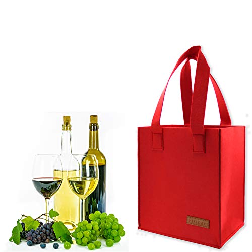 6 Bottle Wine Carrier Tote Reusable Grocery Bags for Travel, Camping and Picnic, Perfect Wine Lover Gift - Thumbnail 7