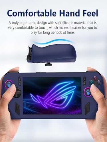 Image of Silicone Case for ASUS ROG Ally X 2024 New Soft Silicone Anti-Fall Shockproof Protective Kids Friendly for Rog Ally X Gaming Console Accessories (Blue)