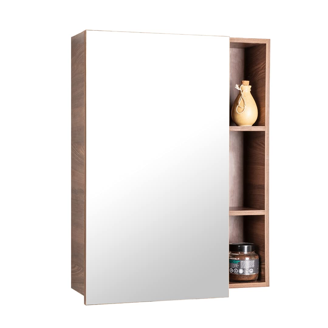 FUAO SANITARYWARE Fuao Plywood HDHMR Bathroom Cabinet with Mirror and Storage Model No - MCB-6011, Termite and Water Resistant - 18 w x 24 h x 5 d - Inch Color - Rolex ark