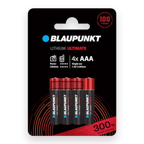 BLAUPUNKT AAA Piles au Lithium, Paquet de 4, idéales pour Les appareils Photo numériques, Les appareils de l'internet des Objets (IdO), FR03BUL/4CP