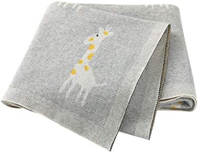 mimixiong 100% Cotton Knitted Baby Blanket 80 x 100cm for Newborn Baby (Pink)