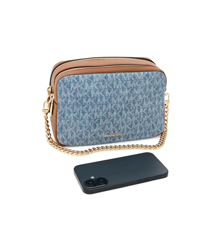 Image of Michael Kors Bryant Medium Double Zip Chain Camera Crossbody Bag