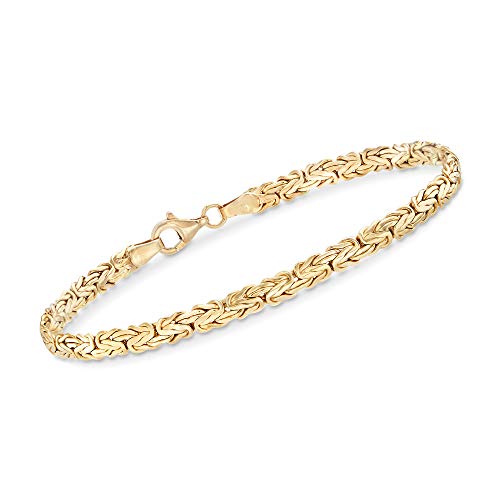 Ross-Simons 18kt Gold Over Sterling Flat Byzantine Bracelet. 7 inches