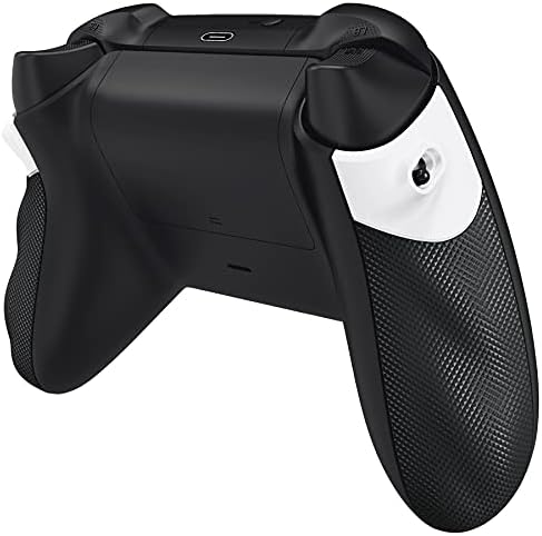 eXtremeRate Flexor Rubberized Side Rails Grips Trigger Stop Kit dla Xbox Series X/S Controller, Diamond Teksturowana Bialy Anti-Slip Ergonomic Trigger Stopper Handle Grips dla Xbox Core Controller