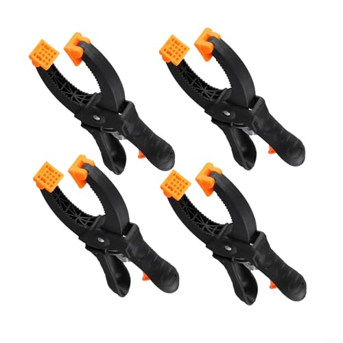 Lot de 4 pinces à cliquet avec poignées en nylon - Force de serrage réglable - Outil de serrage à ressort pour atelier (15,2 cm)