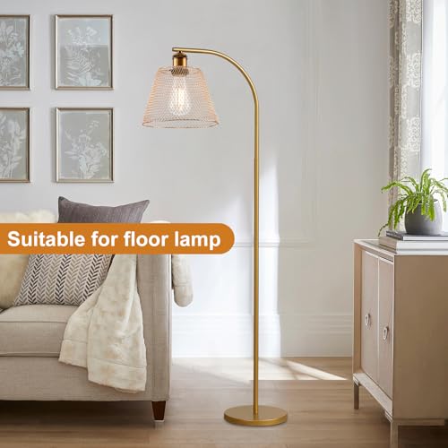 HARPER LIVING Pendant Ceiling Light Shade, Easy Fit Compact Vintage Lamp Shades, Gold Wire Mesh Basket, Metal Lampshades for Bedroom Ceiling Light Pendant (Gold) - Image 4