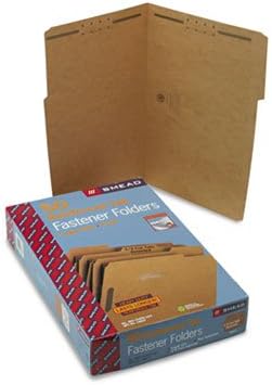 Smead 19837 11 Point Kraft Folders Two Fasteners 1/3 Cut Top Tab Legal Brown 50/Box