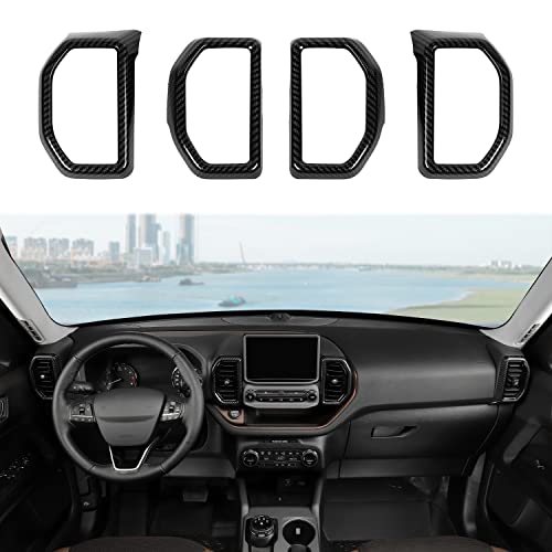 Linskip Center Console Air Vents Trim Compatible with Ford Bronco Sport 2021 2022 2023 2024, Bronco Sport AC Vent Covers, Bronco Sport Interior Accessories(Carbon Fiber Pattern)