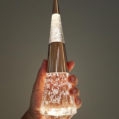 Lámpara colgante moderna negra regulable mini de cristal LED para dormitorio 3