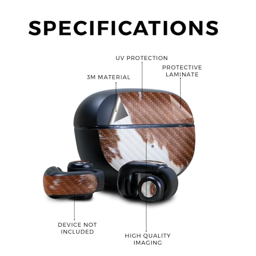Image of Carbon Fiber Skin Compatible with Bose Ultra Open Earbuds - Cow Hide - Premium 3M Vinyl Protective Wrap Decal Cover - Easy to Apply | Crafted in The USA by MightySkins